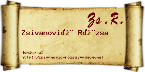 Zsivanović Rózsa névjegykártya