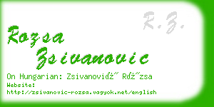 rozsa zsivanovic business card